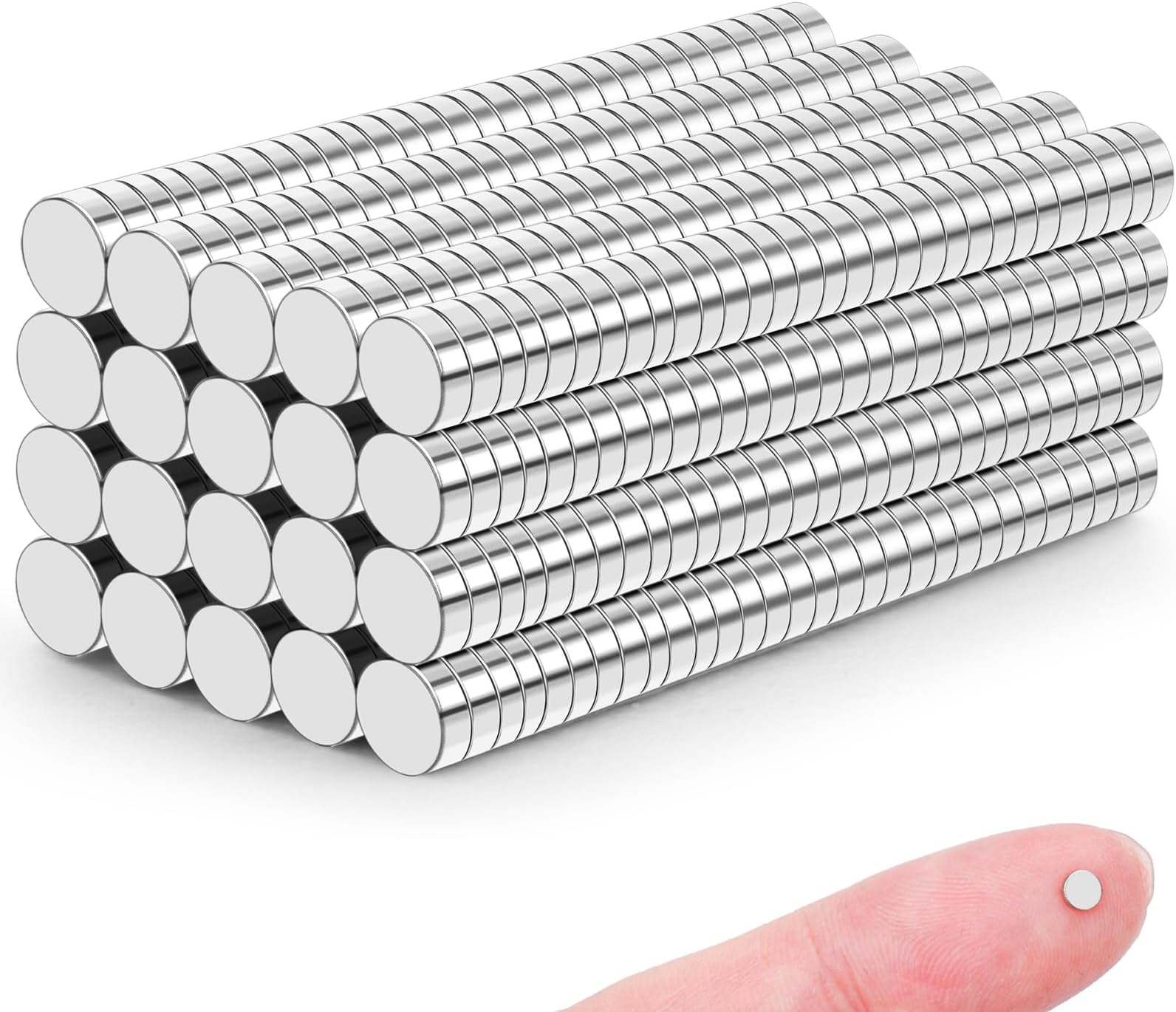 TRYMAG Tiny 3x1mm 360Pcs Small Rare Earth Magnets for Whiteboard, Mini Round Neodymium Magnets for Fridge, Office, Crafts, DIY, Science