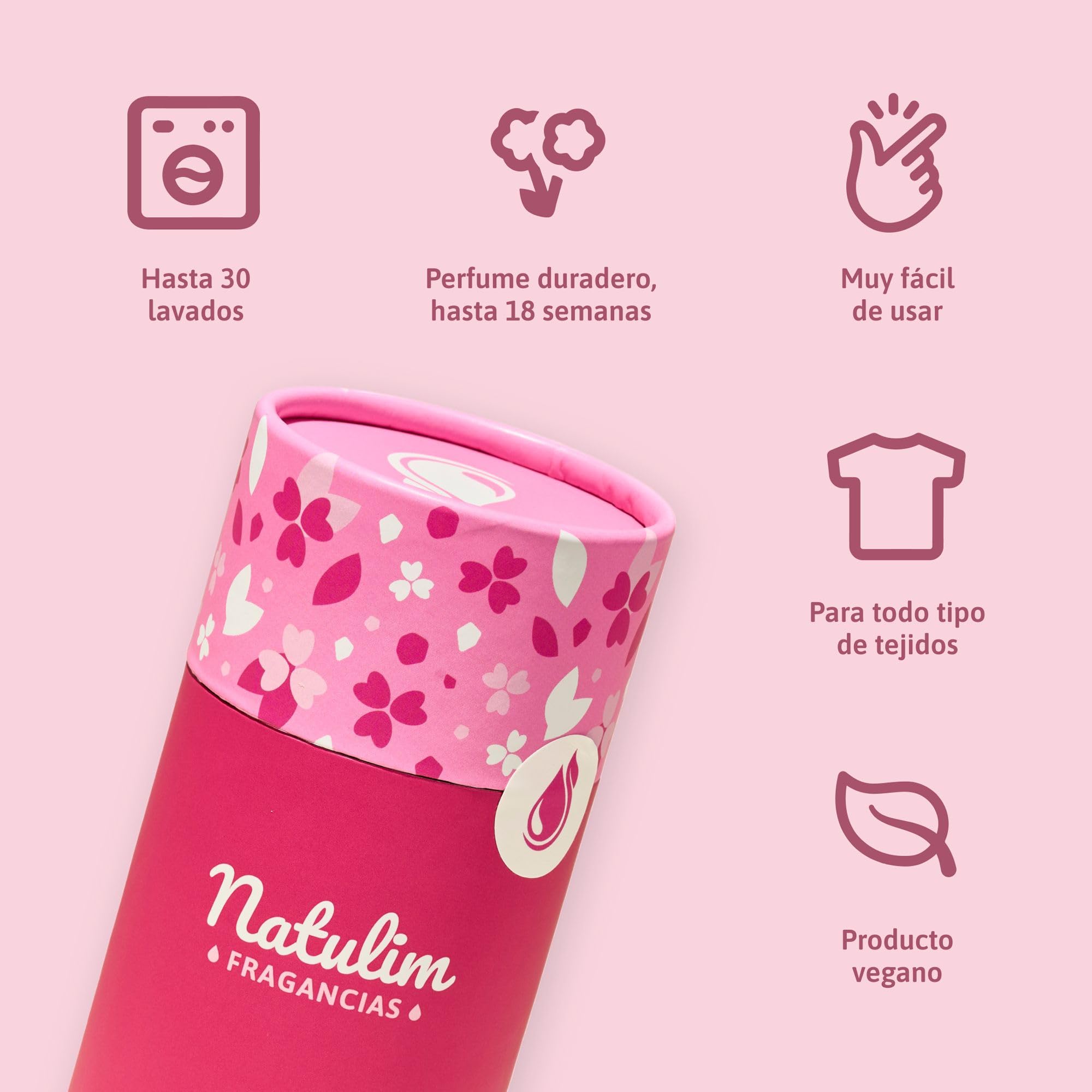 Natulim Perlas Perfumadas - Perlas Aromatizantes para Ropa - Fragancia Duradera - Sin Químicos Nocivos - Apto Pieles Sensibles y todo tipo de Prendas - 30 Lavados (Fragancia Floral)