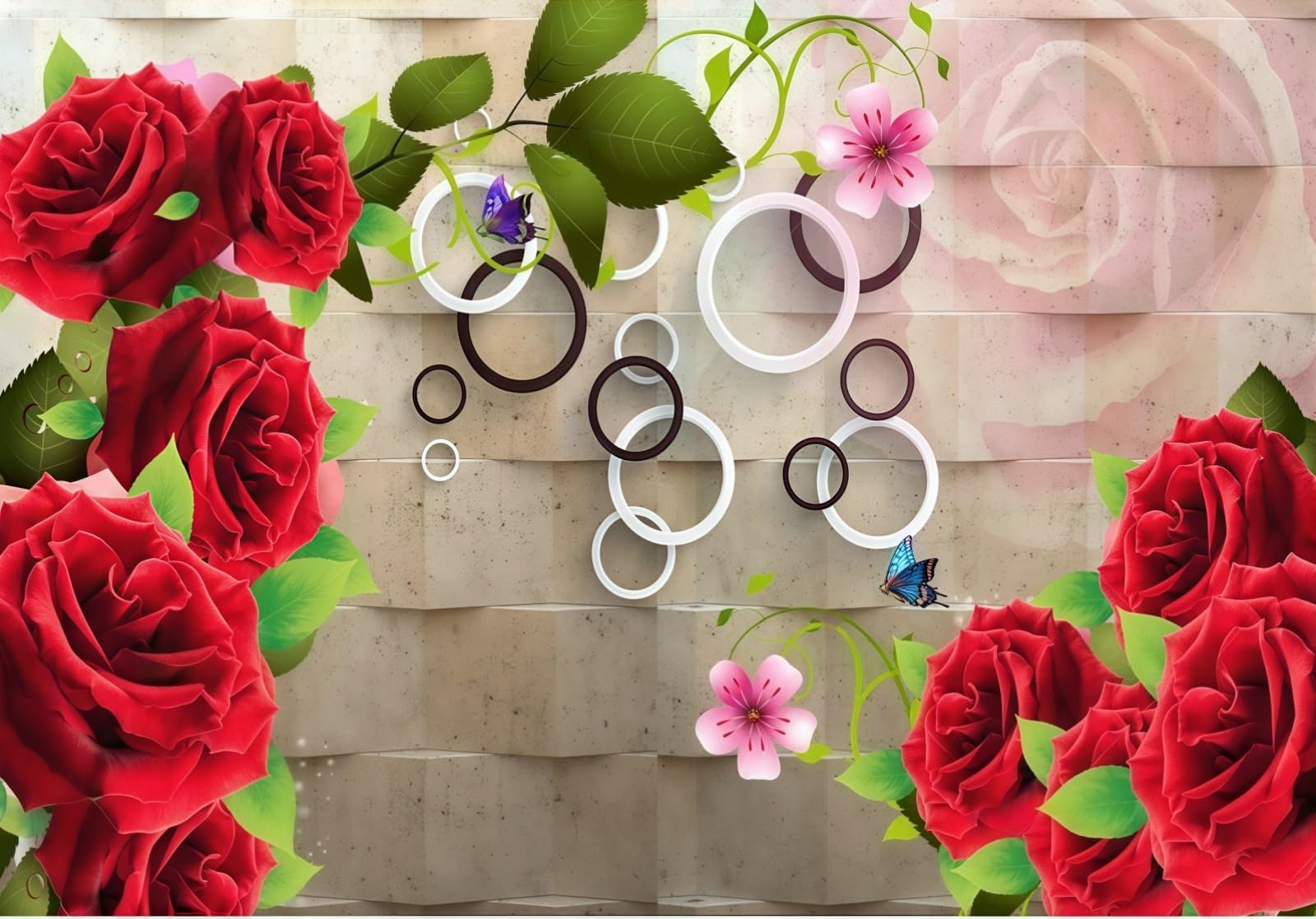 Papier peint fleurs rouges pour rénover un mur de chambre facilement