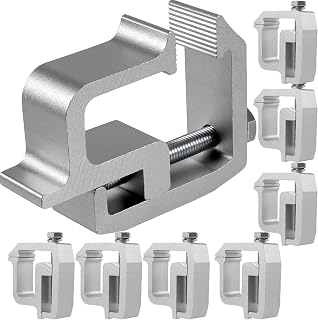 8 PCS Truck Topper Clamps, Heavy Duty Truck Cap Mounting Clamps, Camper Shell Clamp for Truck Bed Rack and Truck Canopy Bracket, Silver