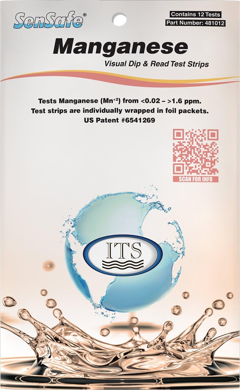 Industrial Test Systems 481012 Sensafe Manganese Water Test Strip Kit 12 Tests