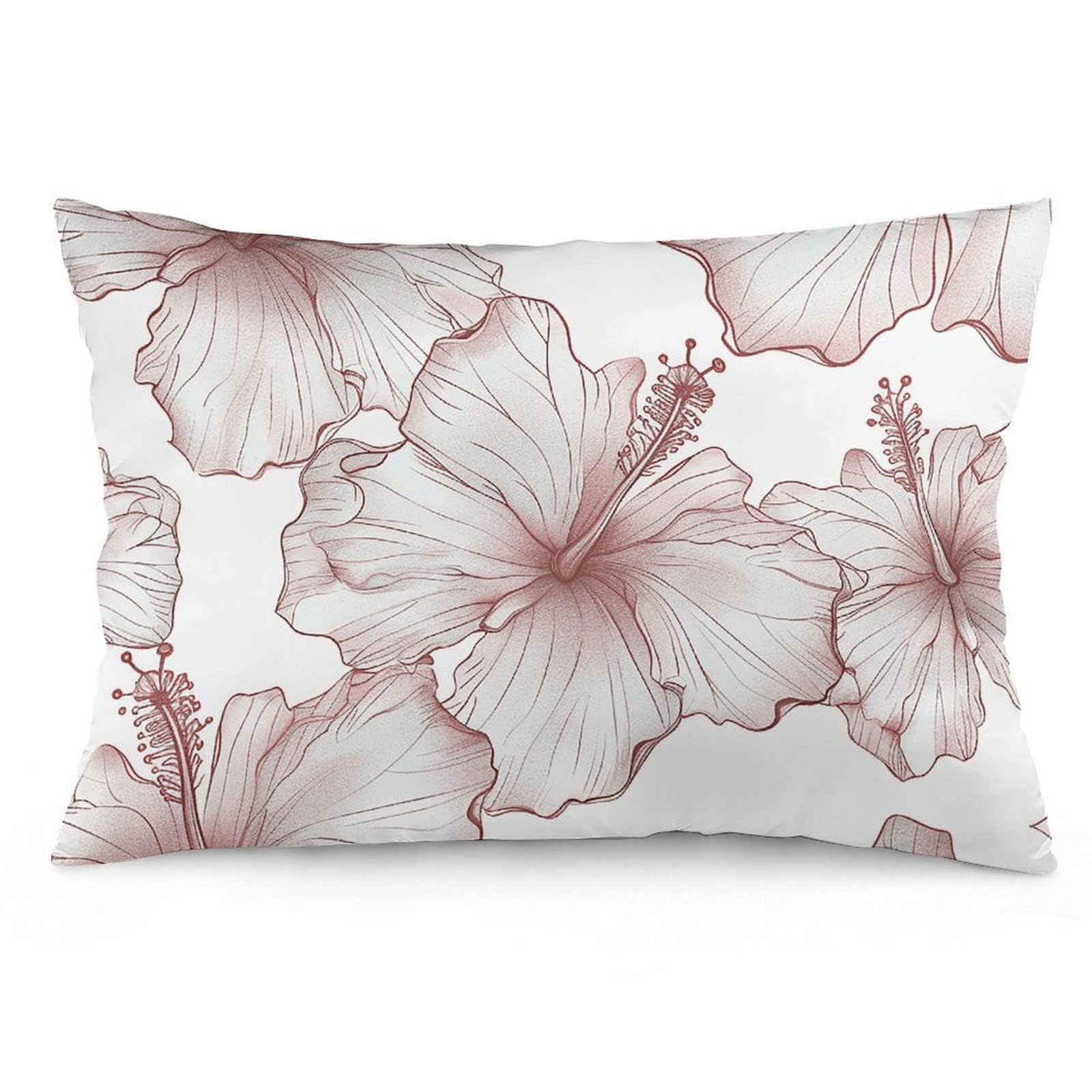 NTVOWPZO 2 Pack Decoration Throw Pillow Covers 16 "x24 Pillowcases Covers Hibiscus Flower Pattern Pillowcases Modern Farmhouse Home Decor Sofa Cushions Covers for Couch Bed Living Room