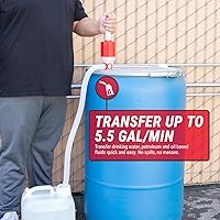 Vista 3 de TERA PUMP TRDRUM40 (sin BPA) Bomba de tambor de combustible manual compacta resistente portátil con longitud ajustable para barriles de tambor de 55