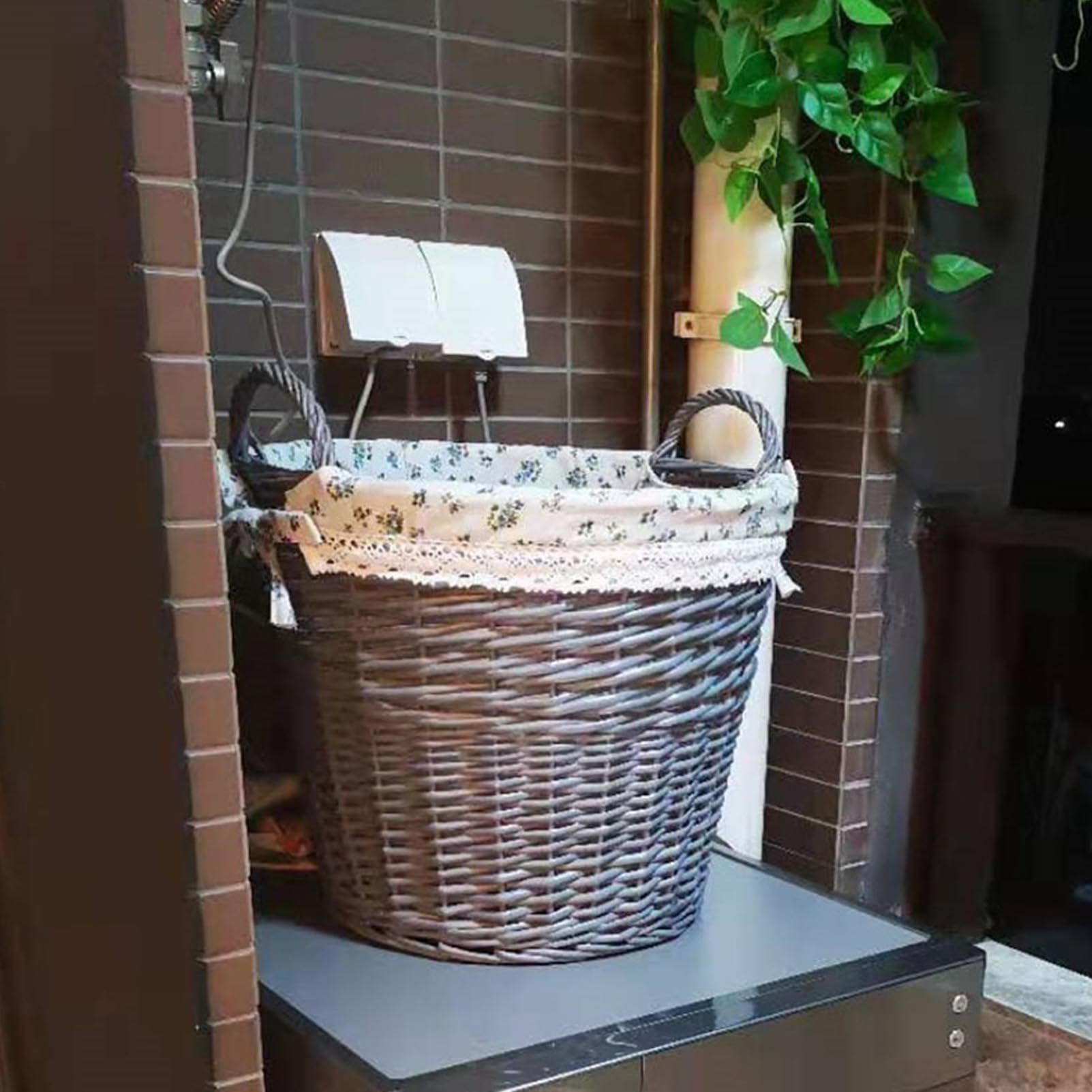 Pure Handmade Willow Woven Storage Basket, Large Capacity Bathroom Laundry Basket, Household Sundry Toys Laundry Bin, Multi-Functional Dirty Clothes Basket
