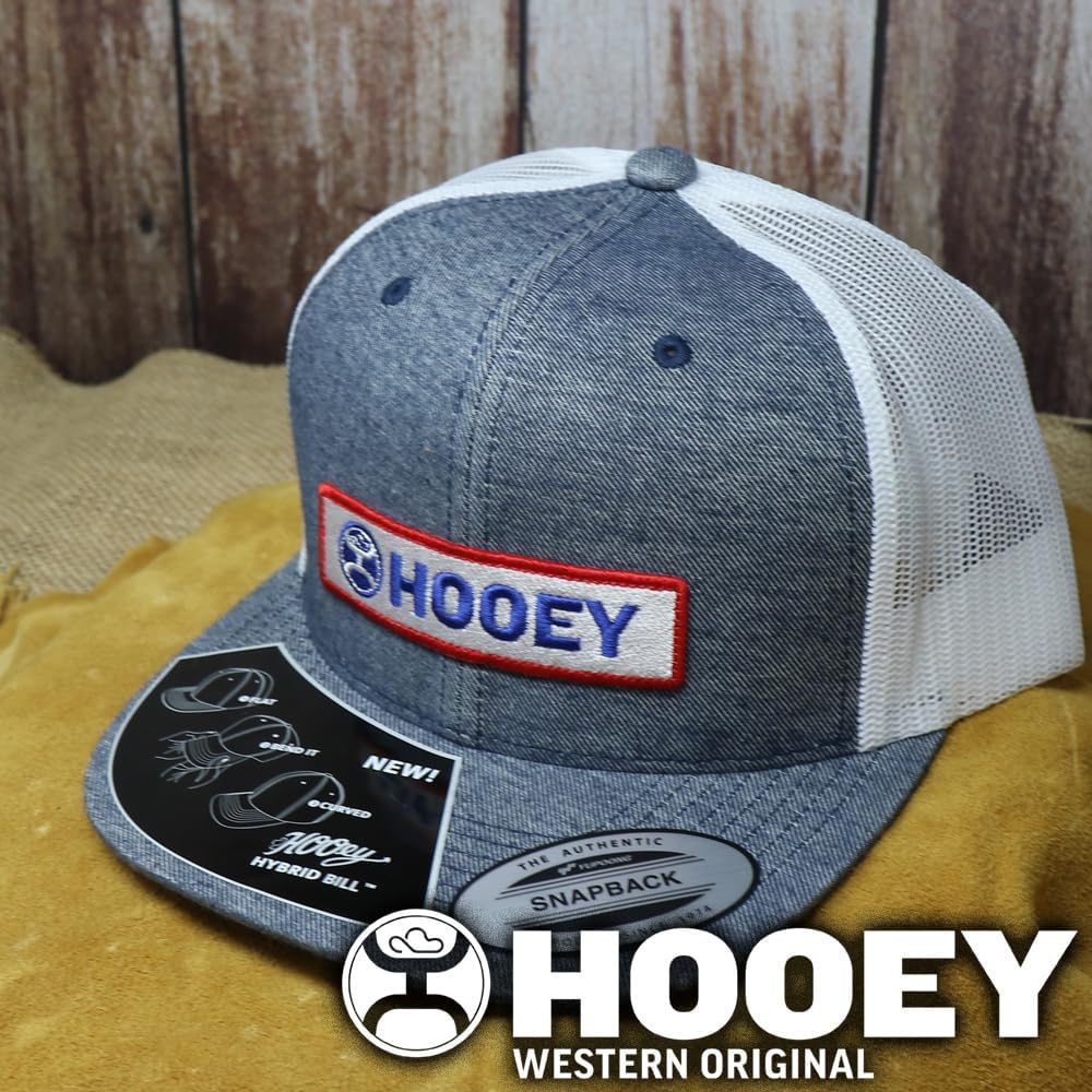 HOOEY Lockup Adjustable Snapback Hat - 6-Panel Breathable Mesh Baseball Cap, Trucker Hat for Men and Women