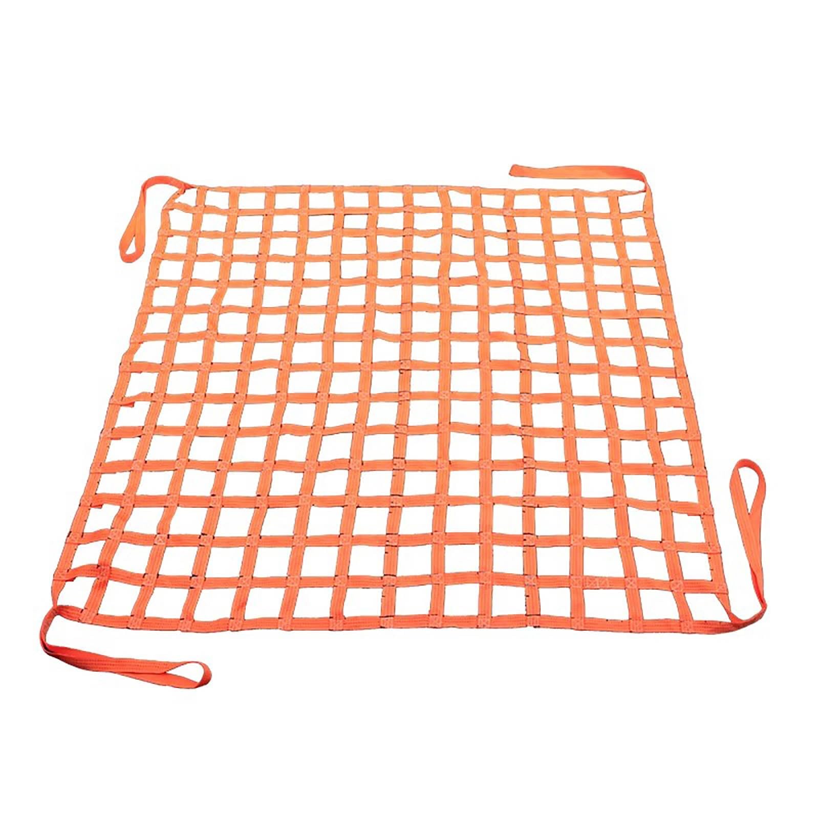 WQPMNYG Hoisting Lifting Nets,Heavy Duty Cargo Lifting Nets - 2x2m Safety Hoisting Basket Net with 1m Strap, 3000kg Capacity, Flat Polyester Crane Net for Unloading Heavy Objects (15cm Mes