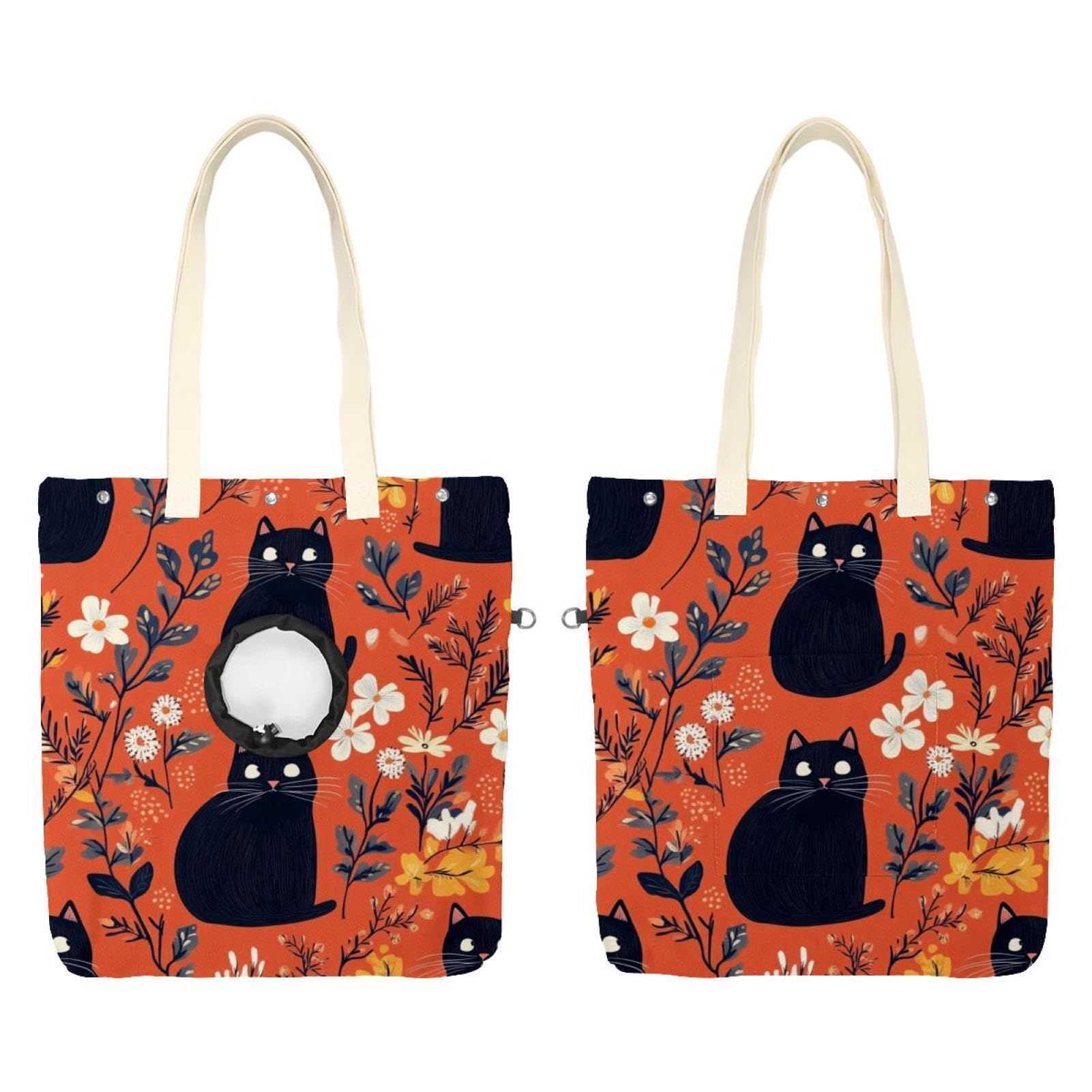 Bolsa de transporte para mascotas y gatos pequeños en lona con asas