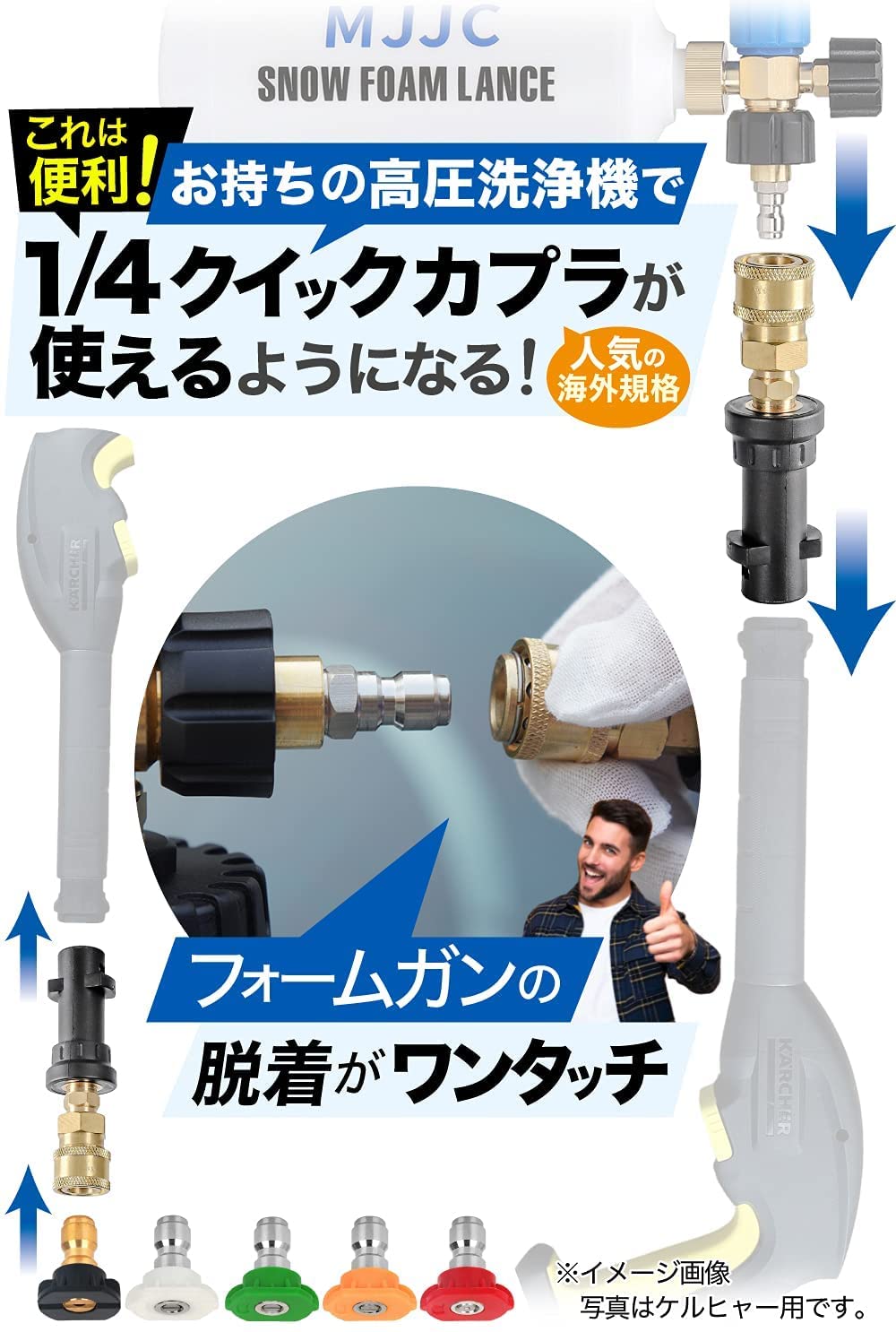 Amazon | MJJC 高圧洗浄機ガンアダプター【1/4クイックカプラに変換