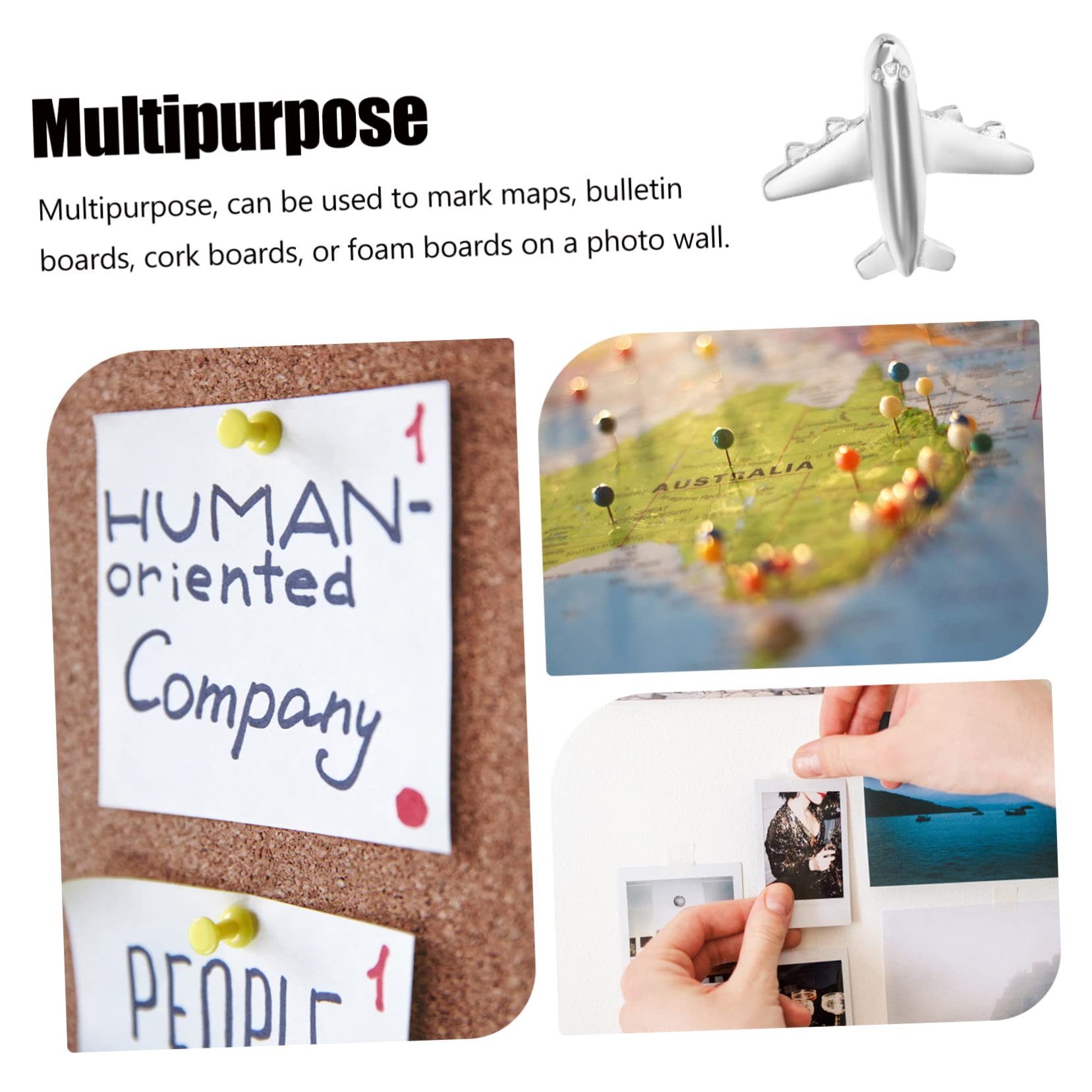MAGICLULU 120stücke Metall Flugzeug Pushpins Dekorative Pinnwandnadeln Für Fotos Karten Und Ankündigungen Leicht Und Praktisch Für Schule Büro Und Zuhause