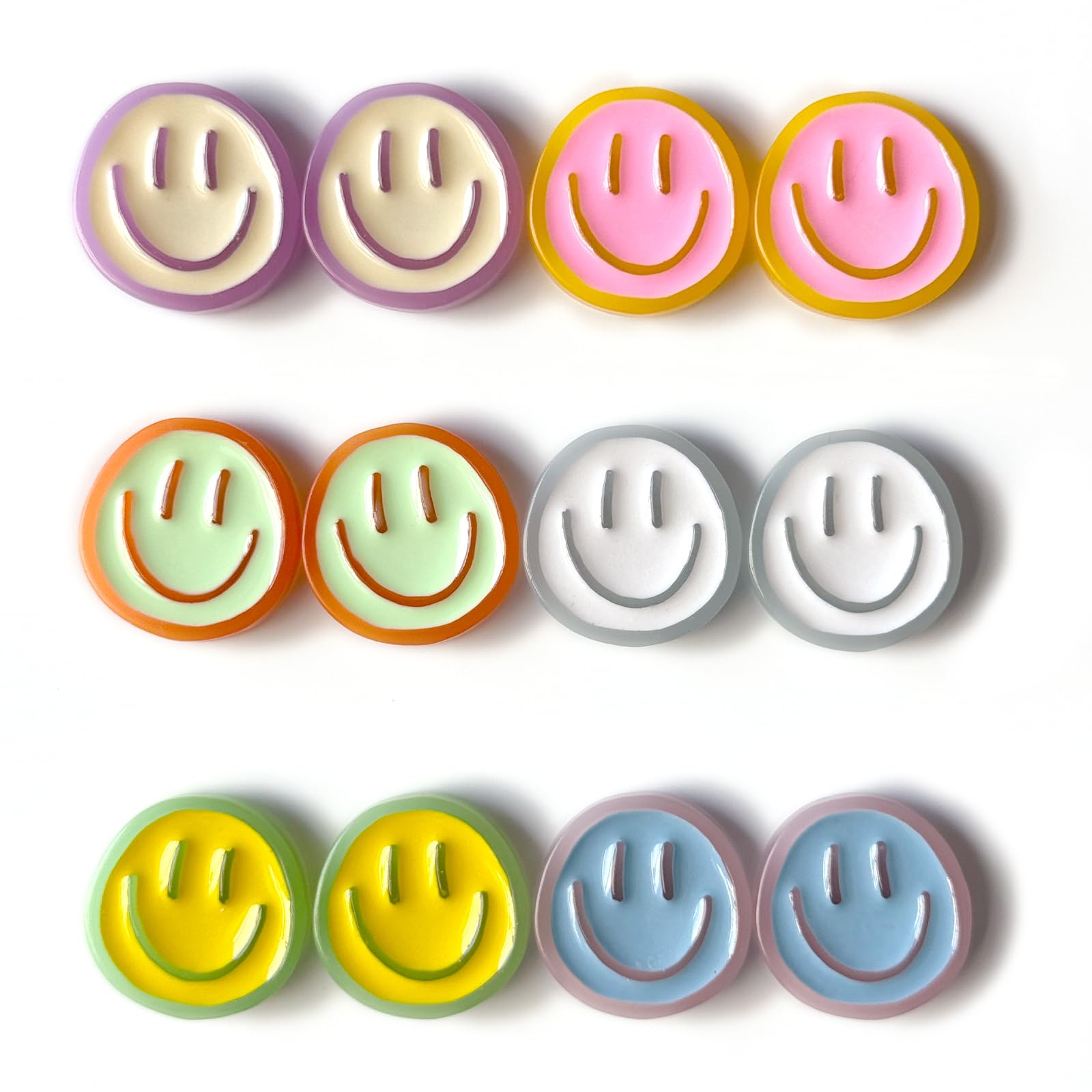 KROYSEA 12PCS Strong Fridge Magnets, Colorful Decorative Smiling Face Refrigerator Magnets, Cute Whiteboard Magnets, for Office Classroom Cabinets and