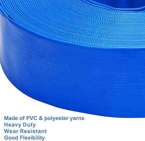 Miniatura 45 de Lay-Flat Manguera de retrolavado para piscina, manguera de descarga reforzada de PVC resistente a la intemperie, manguera de drenaje de piscina