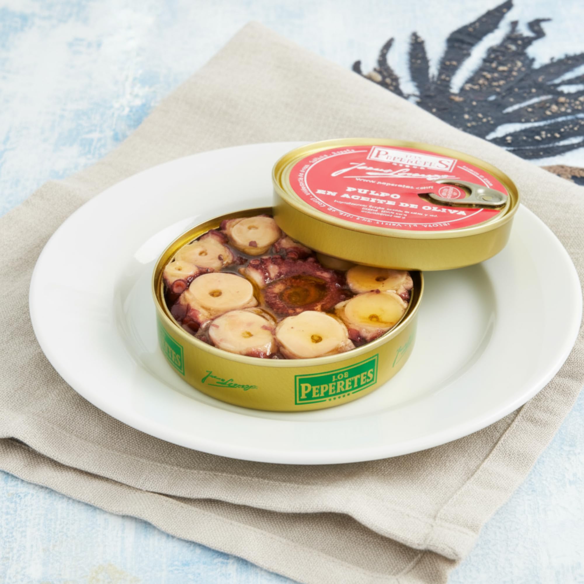 LOS PEPERETES Pulpo en Aceite de Oliva 120 g | Marisco Gallego Gourmet | Conserva Artesanal con Aceite de Oliva Virgen Extra | Pulpo del Atlántico | Sabor Tradicional de Galicia
