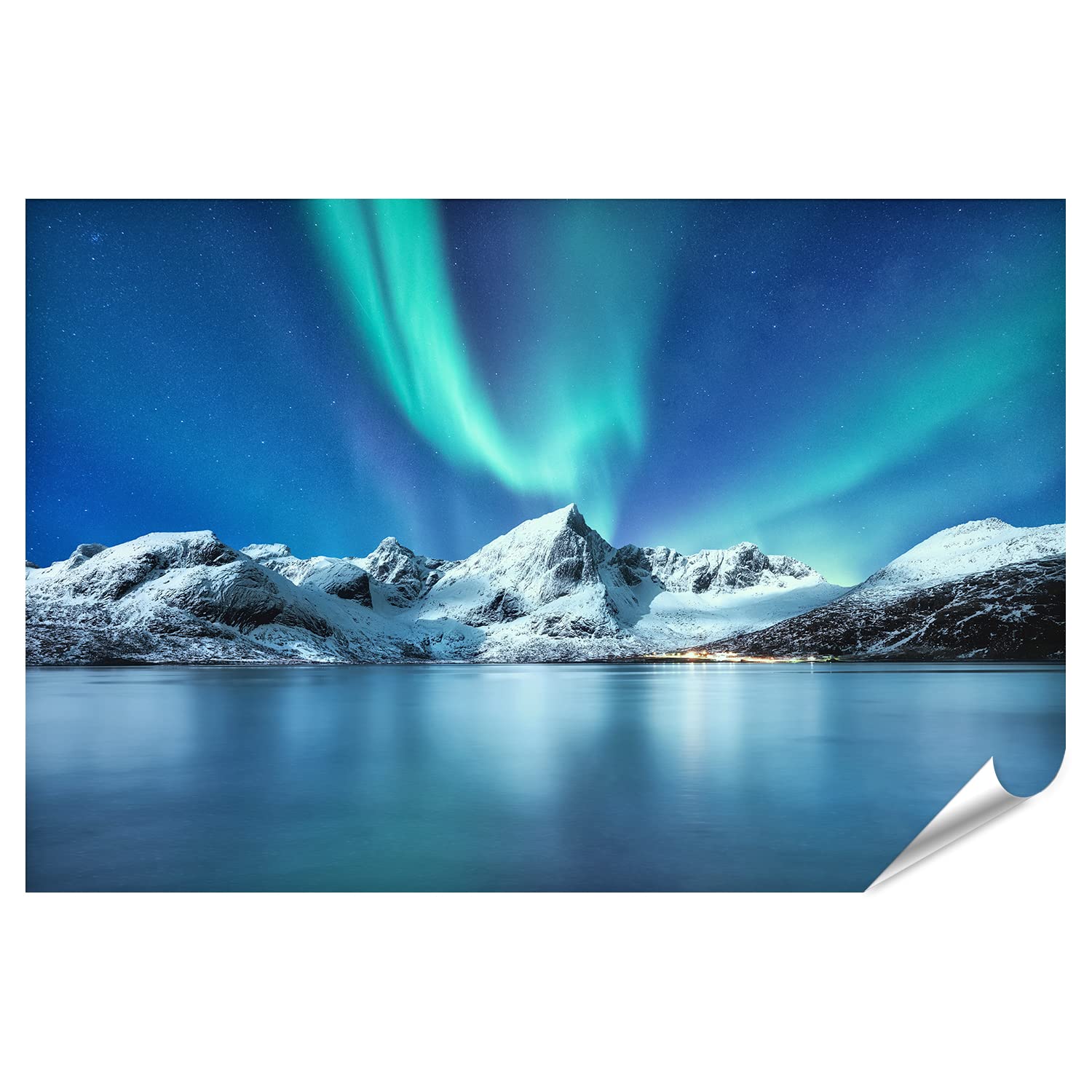 Natura Quadro su Tela Aurora boreale-colore di scena notturna islanda Quadri Moderni Aurora