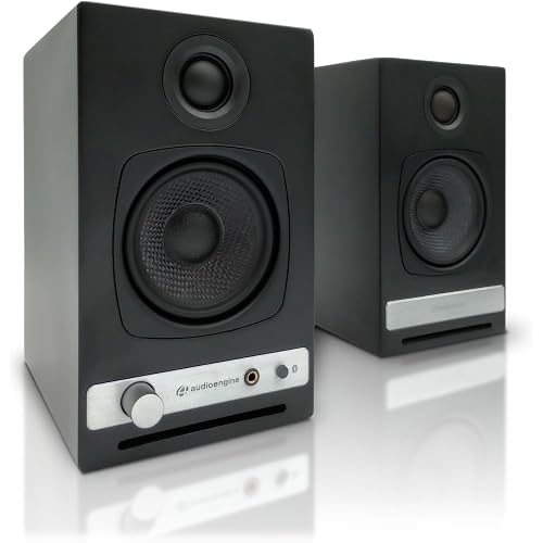 Audioengine A2 HD (HD3) Wireless Computer Speakers – Bluetooth Desktop Speakers with DAC, Headphone Amplifier and USB Audio - Black