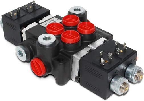 Hydraulic Monoblock Solenoid Directional Control Valve, 2 Spool, 13 GPM, 12V DC