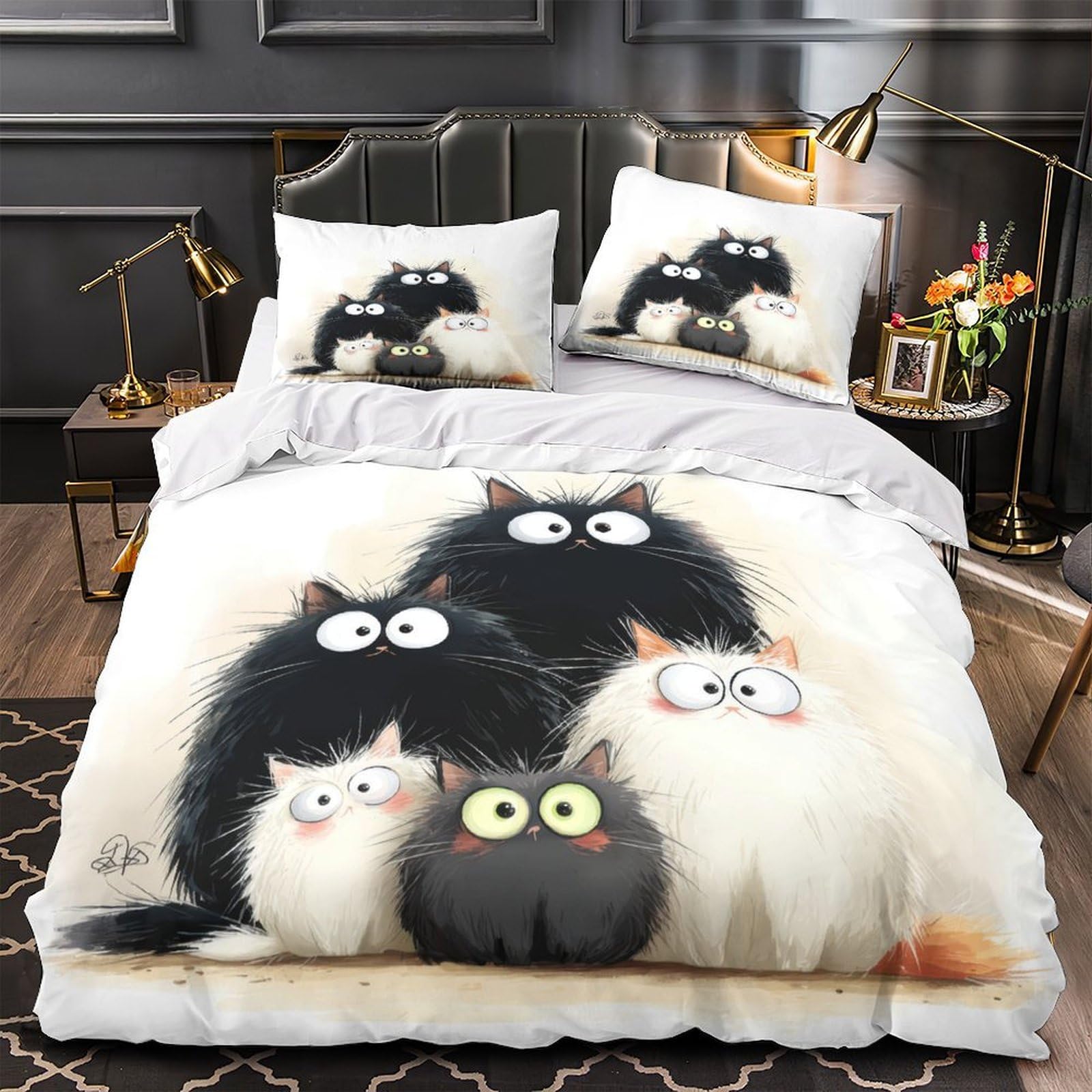Parure de lit 3D chats mignons, le cadeau parfait pour chambre d'enfant