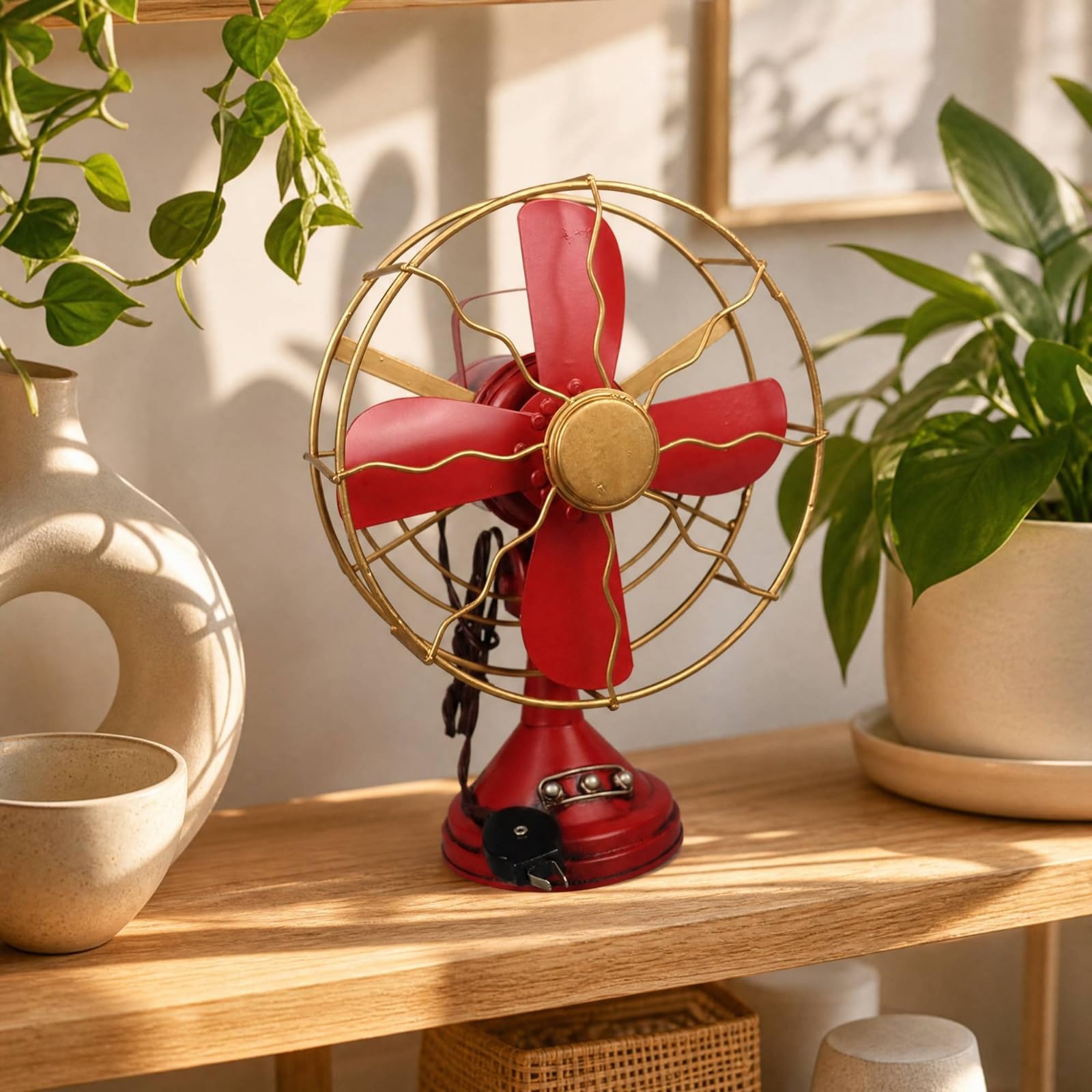 Eléctrico Vintage Hojalata Compacto Estable para Restaurantes, Semi Dorado