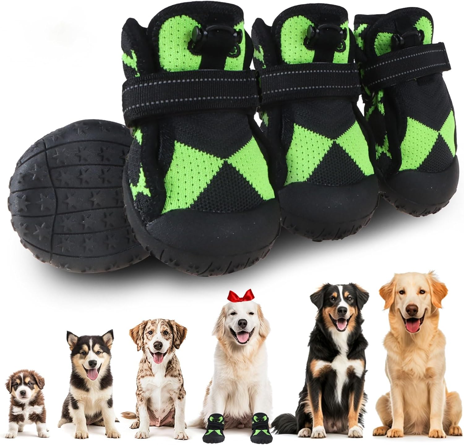 LUCKYPAW Dog Shoes For Large & Medium Dogs | Breathable Mesh, Non-Slip Soles For Hot Pavement, Snow & Hardwood Floors