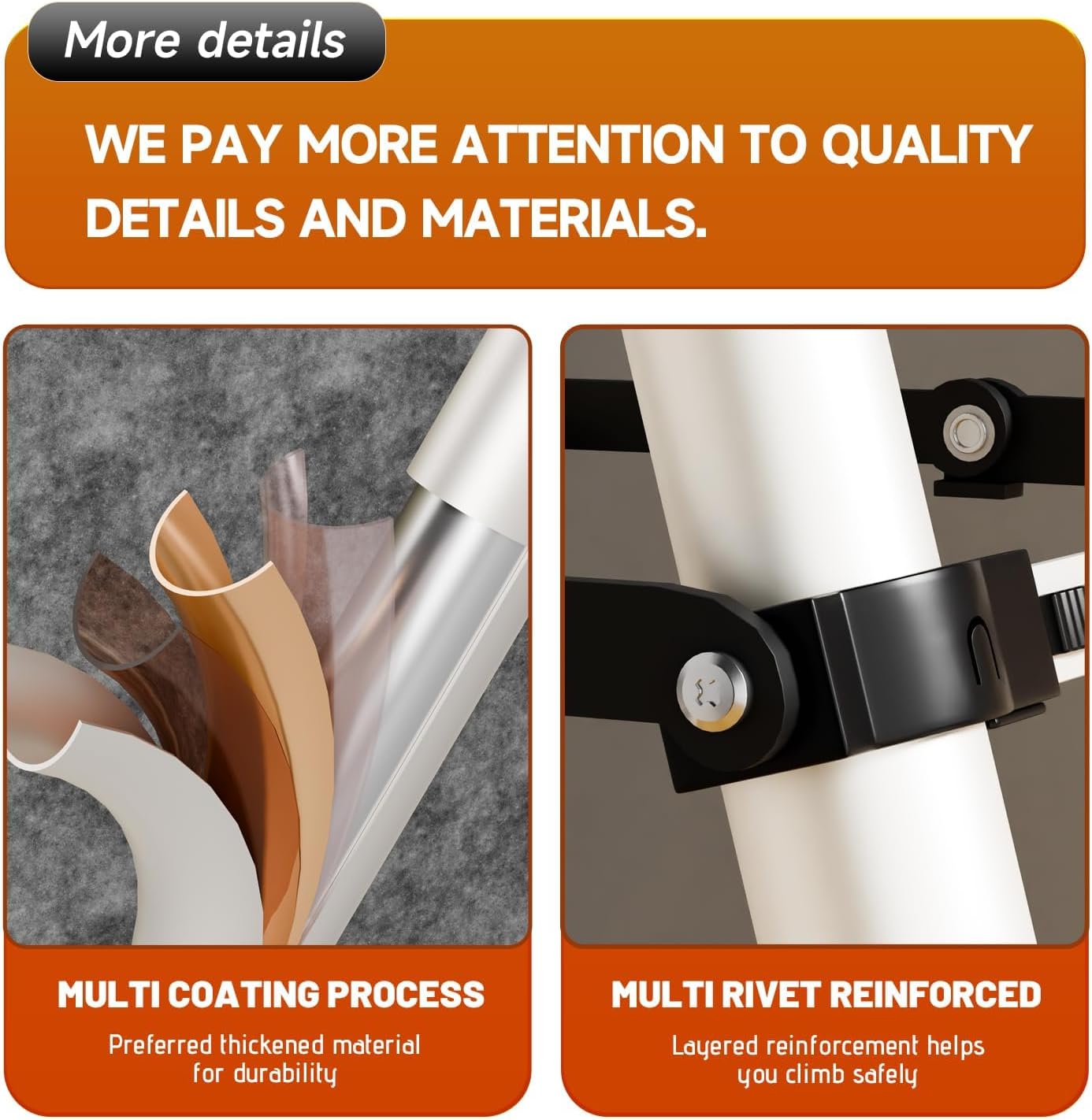 6 Step Ladder,Folding Step Ladder Load 330 Pounds,Portable Step Tool with Handrail,Lightweight Telescopic Ladder Can Reached 12 Feet,Sturdy Carbon Steel Step Stool for Adult Outdoor-White+1