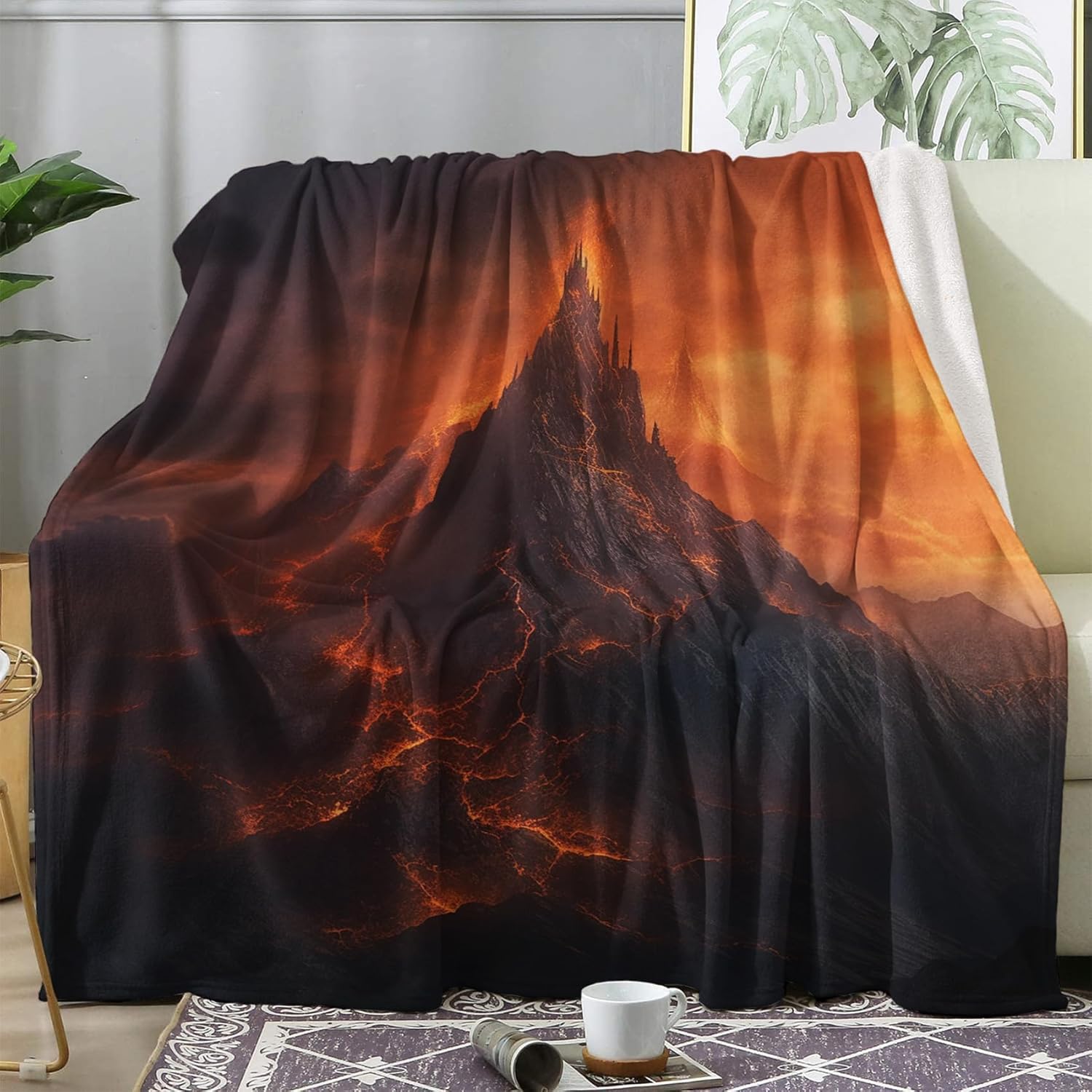 ZDABAOEC Volcano Blanket, Fleece Throw Blanket for Bed Sofa Couch