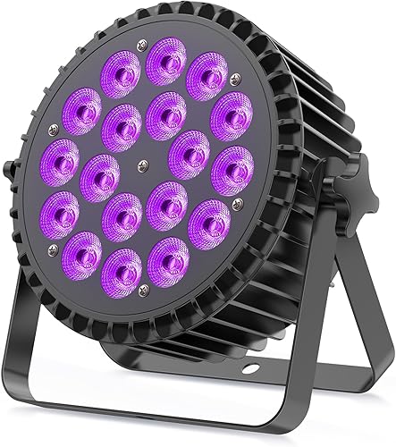 Luces LED de escenario RGBWA+UV 6 en 1, luces de HOLDLAMP 18 x 12 W de alta potencia con control DMX activadas por sonido para eventos, Halloween,