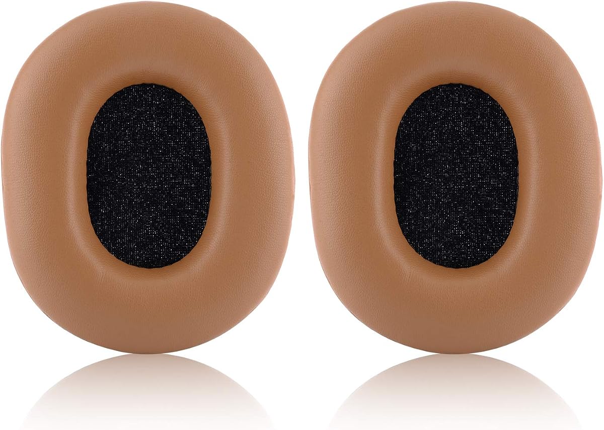 Replacement Earpads for Audio-Technica ATH M50X M40X M30X M20X Professional Studio Monitor Headphones with Protein Leather & Memory Foam Ear Cushions (Brown)