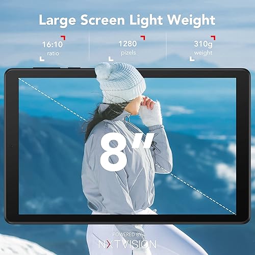 B0B28TFL42_image_2 TCL TAB 8 Wi-Fi Android Tablet, pantalla HD de 8 pulgadas, 3 GB+32 GB (hasta 512 GB), batería de 4080 mAh, tableta básica Android 11, con funda para