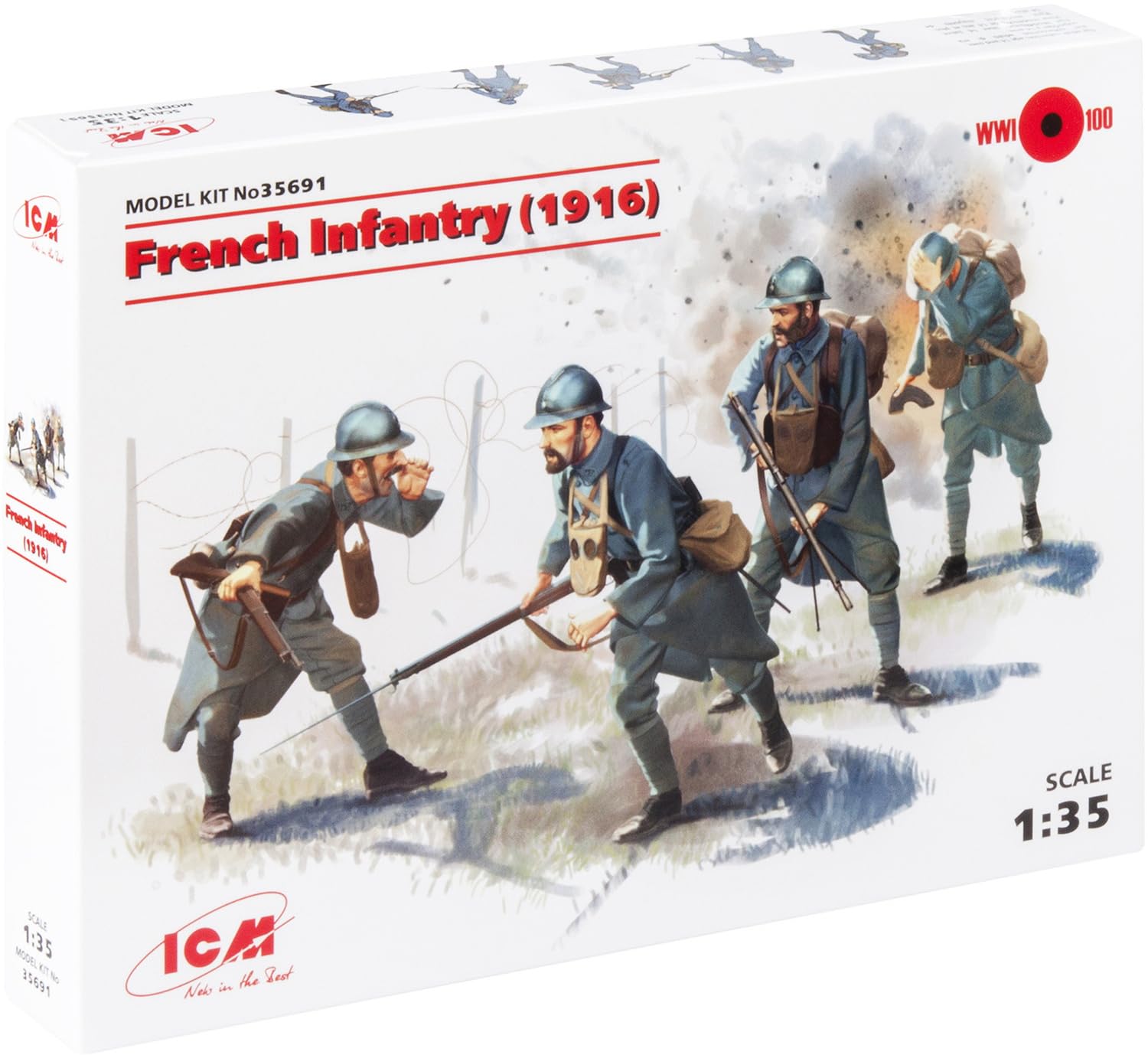 Amazon | ICM 1/35 フランス歩兵 (1916) 35691 プラモデル