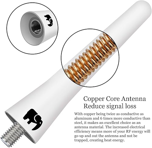 Miniatura 10 de Antena de núcleo de cobre corto de 2.5 pulgadas, compatible con todos los modelos de Mini Cooper, Cooper S, convertible, Countryman, Clubman, Coupé