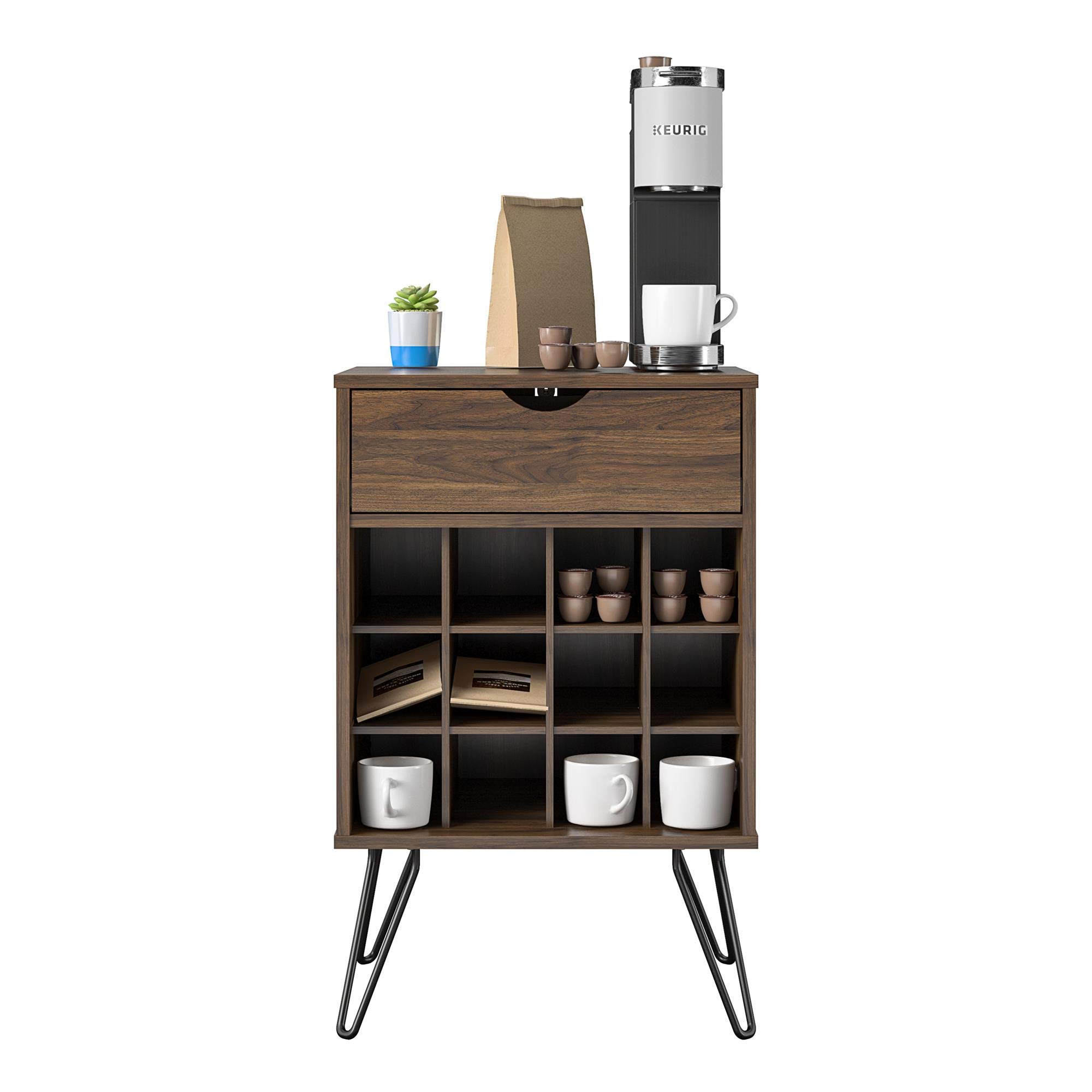 Novogratz Brown Beverage Storage Stand - 12 Shelf - Metal
