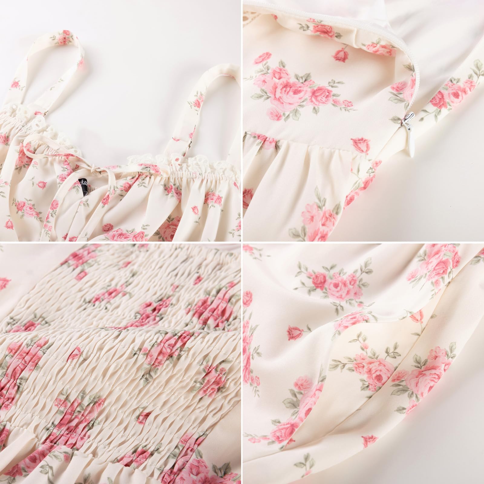 SCARLET DARKNESS Robe corset à motif floral pour femme - Robe d'été décontractée avec poches