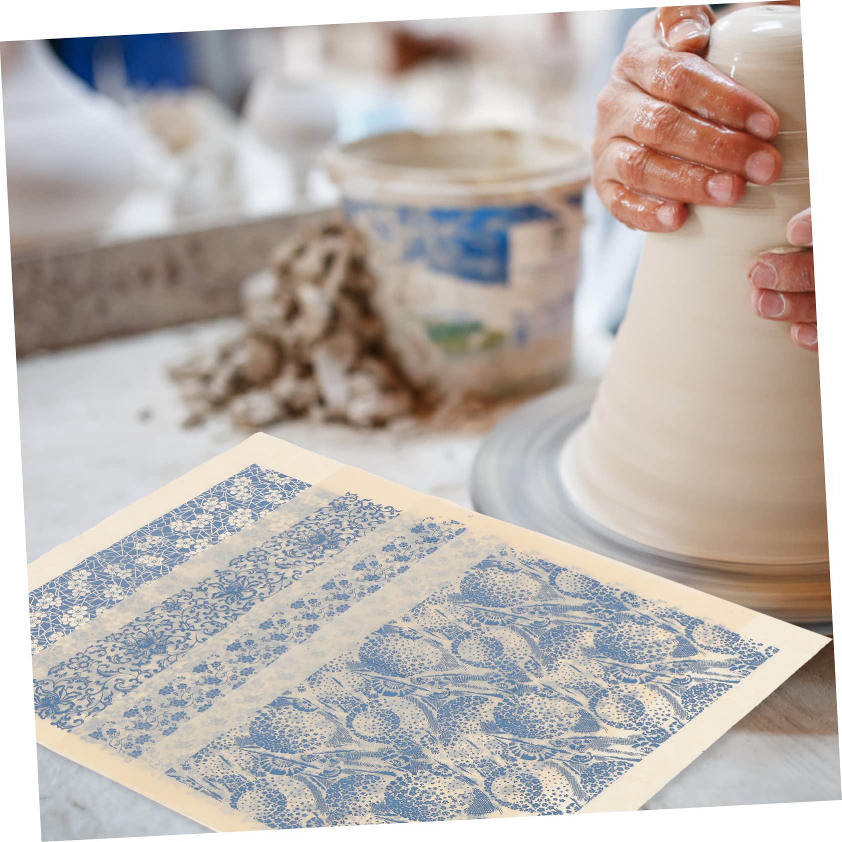 STOBOK 12feuilles Papier De Transfert Chinoise pour Décalcomanie Artisanale Papier De Décoration Résistant Aux Hautes Températures pour