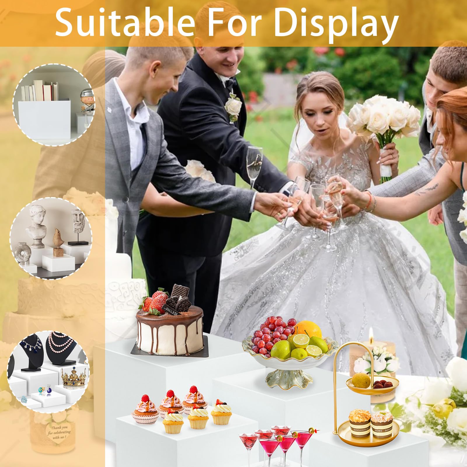 6 Paquetes Soporte para Tartas, Soporte Exhibición de Alimentos para Buffet, Estantes Expositor Donuts, Mesa Dulce Accesorios para Bodas/Fiestas/Eventos Caja de Almacenamiento para Joyas, Cosméticos