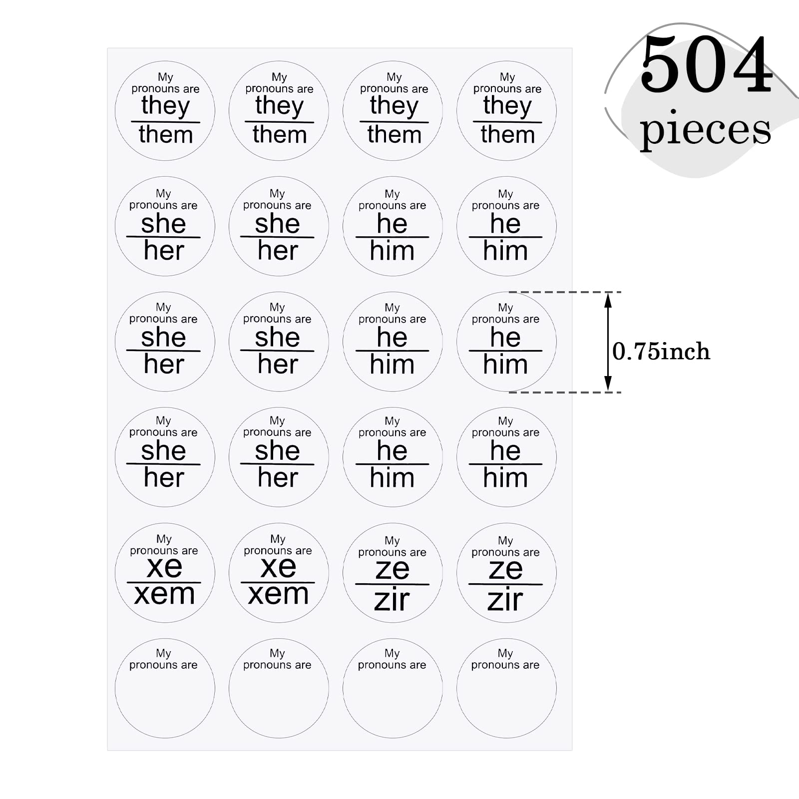 Snapklik.com : Pronoun Stickers Decal For Conference Badges Name Tags ...