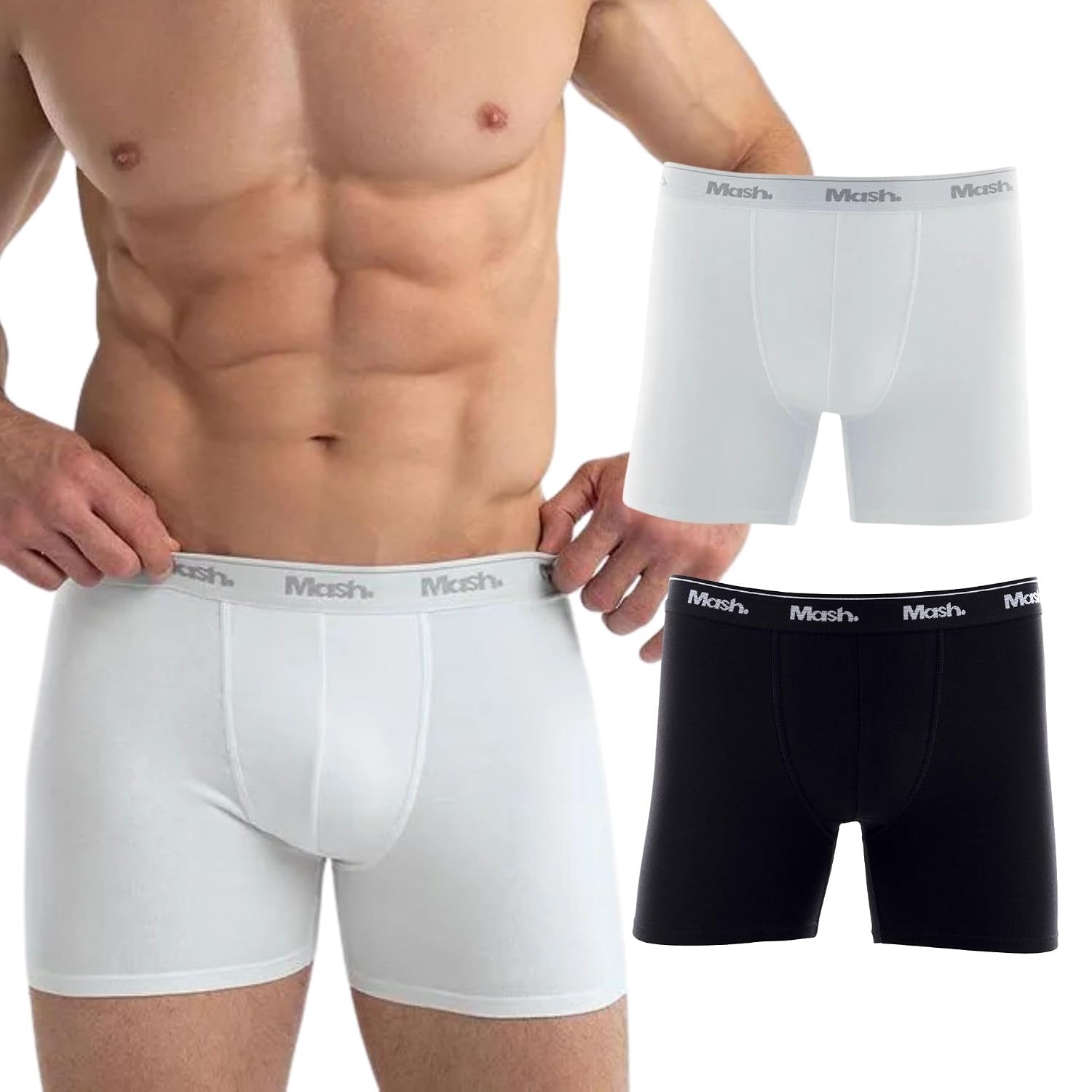Kit 2 Cuecas Long Leg Boxer Mash Box Alongada Algodão Cotton Respirável