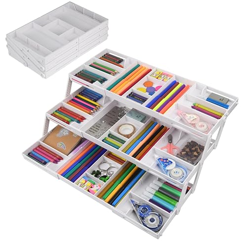 3 Tier Drawer Organizer, Expandable Junk Drawer Organizer, Desk Drawer