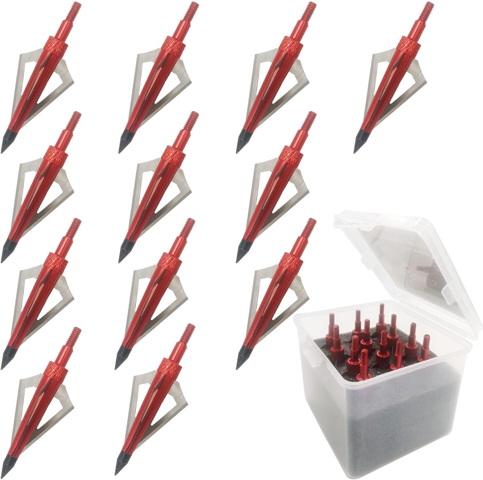 Hunting Broadheads 3 Blades Archery Broadheads 100or125 Grain 12PK Screw-in Arrow Heads Arrow Tips Compatible with Traditional Bows and Compound Bow Archery Hunting