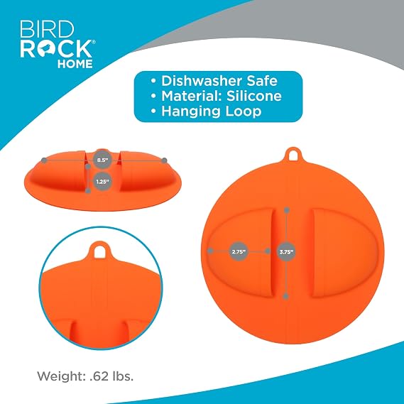 BIRDROCK HOME Heavy Duty Heat Resistant BBQ Grill Mitts, Orange, Pack of 2