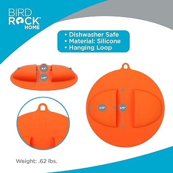 BIRDROCK HOME Heavy Duty Heat Resistant BBQ Grill Mitts, Orange, Pack of 2