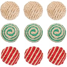 Hemobllo 9Pcs cat Rope Toy cat Scratch Toy Training Wheel Exerciser for Indoor s Tots Toys Exercise Toy Playing Balls Interactive Kittens Scratching Jute Christmas