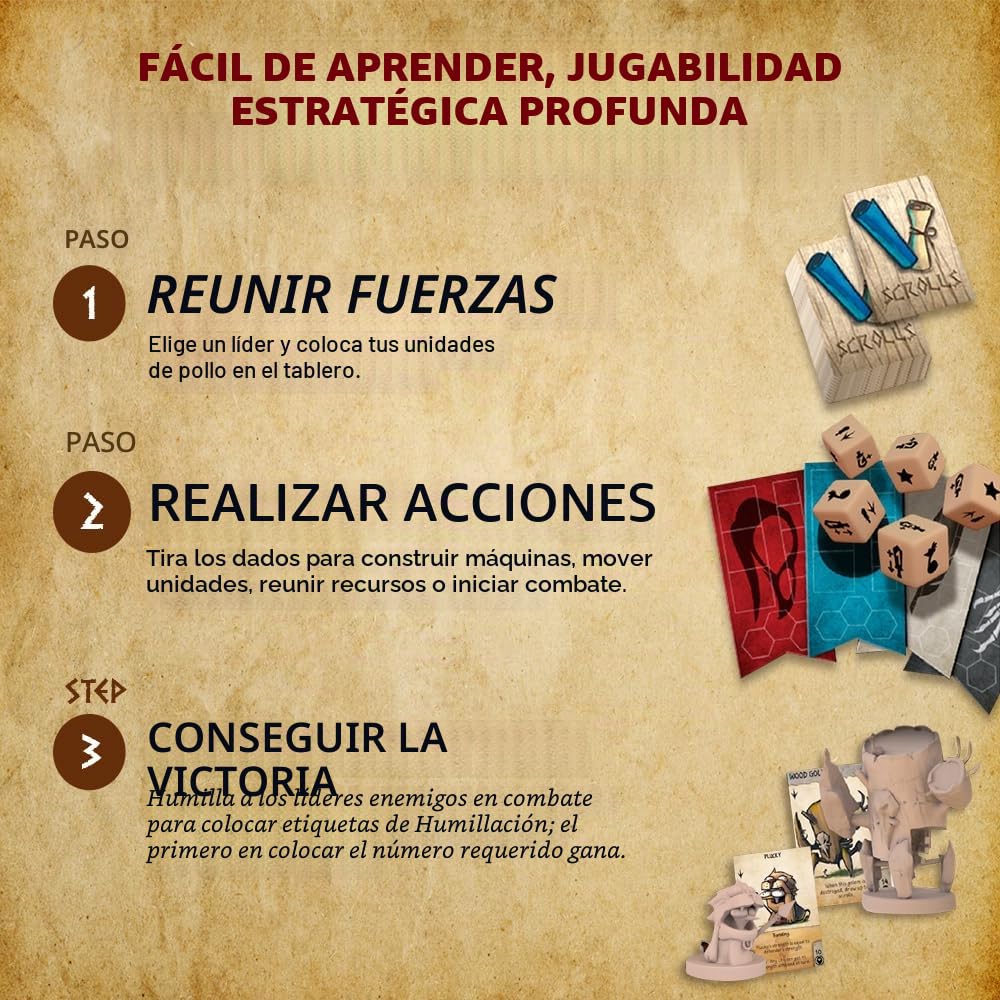 Draco Studios War for Chicken Island 2ª edición: Juegos de Mesa de Estrategia en Miniatura para Adultos, Juegos de Mesa de Aventura Familiar, eliminación sin Jugadores, a Partir de 14 años, 1-4