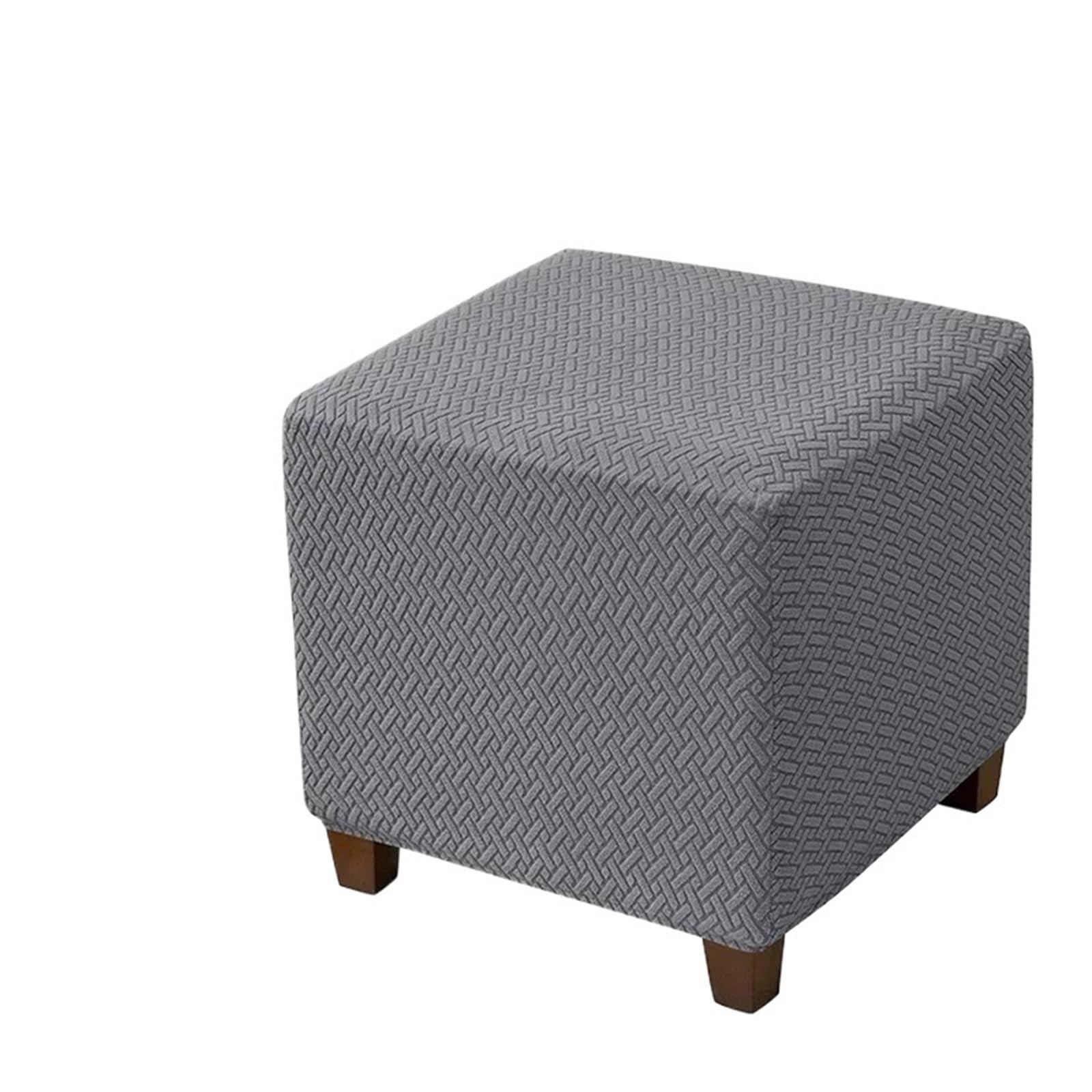 YXINAER Foot Stool Cover Ottoman Stool Cover Stretch Elastic Square Footrest Protector All-inclusive Footstool Slipcovers Living Room(A7)