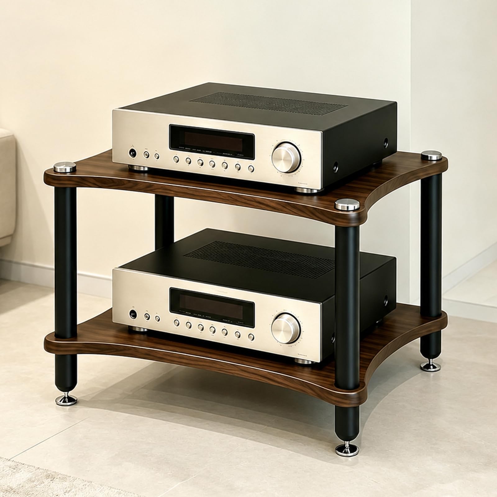 Soporte multimedia AV de alta fidelidad con clavijas que absorben los golpes para reproductor CD