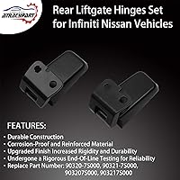 Vista 2 de Juego de bisagras de ventana trasera, bisagra de vidrio para puerta trasera derecha e izquierda Reemplazo para Infiniti QX56 2004-2010, Nissan