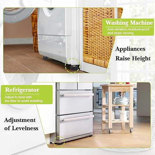 Miniatura 6 de Paquete de 4 elevadores de muebles de 1 pulgada, elevadores de cama ajustables resistentes para mesa, escritorio, sofá, gabinete, marco de cama,