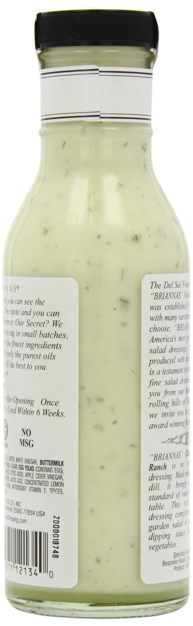 BRIANNAS - Home Style Classic Buttermilk Ranch Dressing  Fine Salad  Dressing made with Premium Ingredients - Gluten Free, Kosher, & Low Sugar  Dressing - 12 oz. Bottle (Pack of 2) |