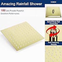 Vista 16 de Cabezal de ducha de lluvia con brazo de extensión ajustable de 11 pulgadas, cabezal de ducha cuadrado grande de acero inoxidable de alto flujo