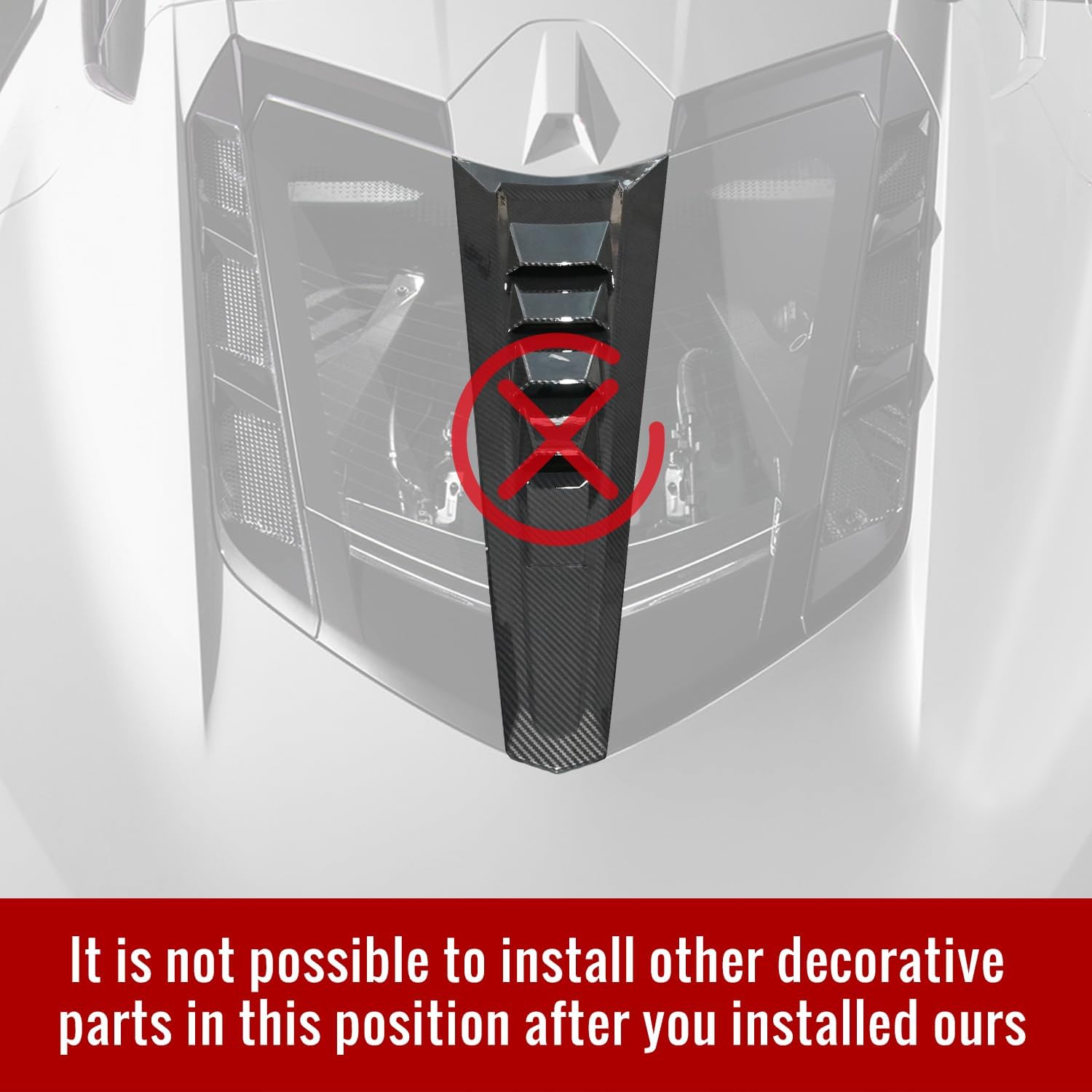 Upgraded Rear Engine Bay Vent Cover Trim fit for C8 Corvette Stingray Z51 Coupe 2020-2024 Z06/E-Ray 2023-2024,Rear Vent Window Blocks,Back Engine Bay Hood Vent Caps (Glossy Black)