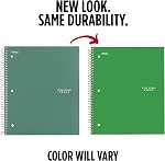 Five Star Spiral Notebook + Study App, 1 Subject, Graph Ruled Paper, 8-1/2" x 11", 100 Sheets, Fights Ink Bleed, Water Resistant Cover, Seaglass Green (620000CH1)