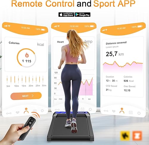 Miniatura 3 de Caminadora con almohadilla para caminar, eleva los entrenamientos en casa con inclinación ajustable, motor silencioso de 2.5 HP, diseño plegable,